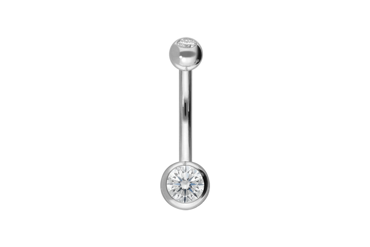 18 Karat Gold Mini Bananabell Piercing 2 MOISSANITE